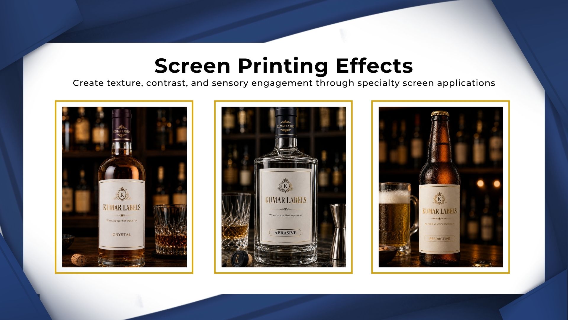 Kumar Labels screen printing effects